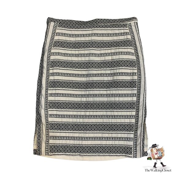 LOFT Dresses & Skirts - Loft Ann Taylor Zip Up Pencil Woven Skirt Petite 10 P Double Side Slit Lined